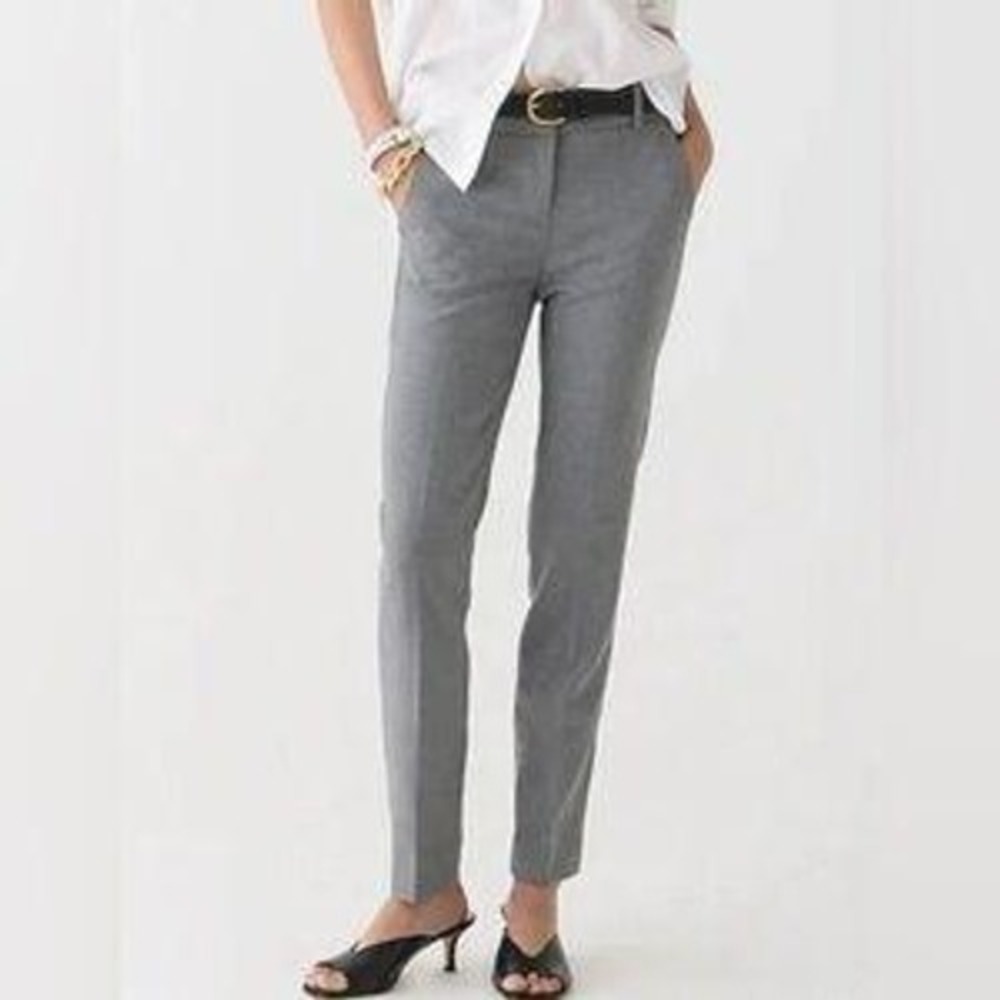 J Crew Womens 6 Cameron Pants Gray Slim Crop Stretch Career Trouser Workwear
